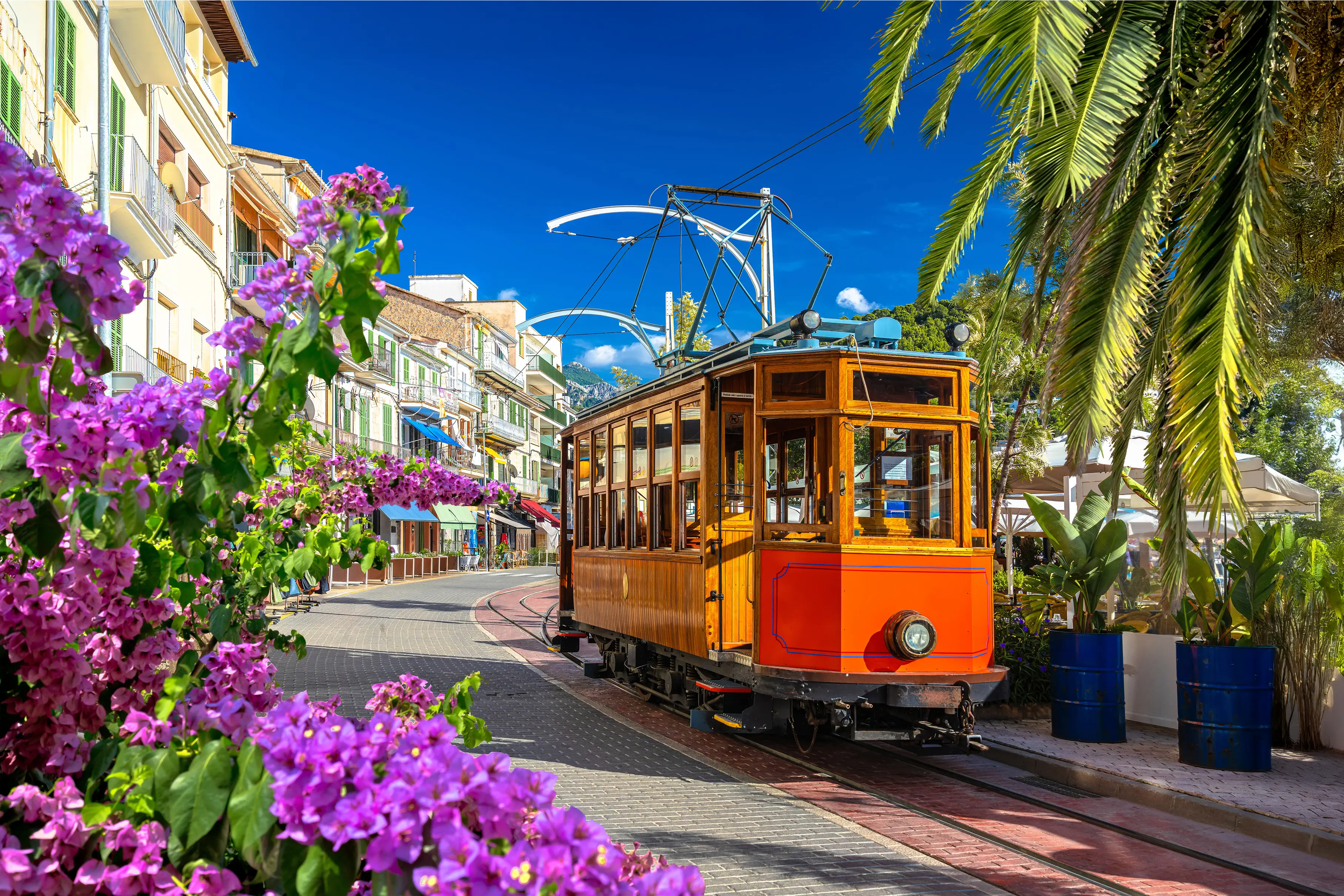 Soller and Port Soller with train and tram